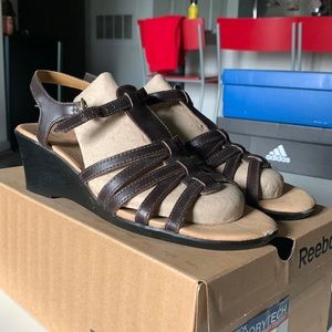 Clarks heeled strappy sandal